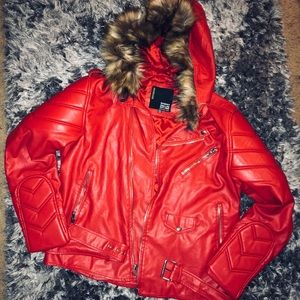 Men’s ROBERT PHILLIPE Red Leather Jacket